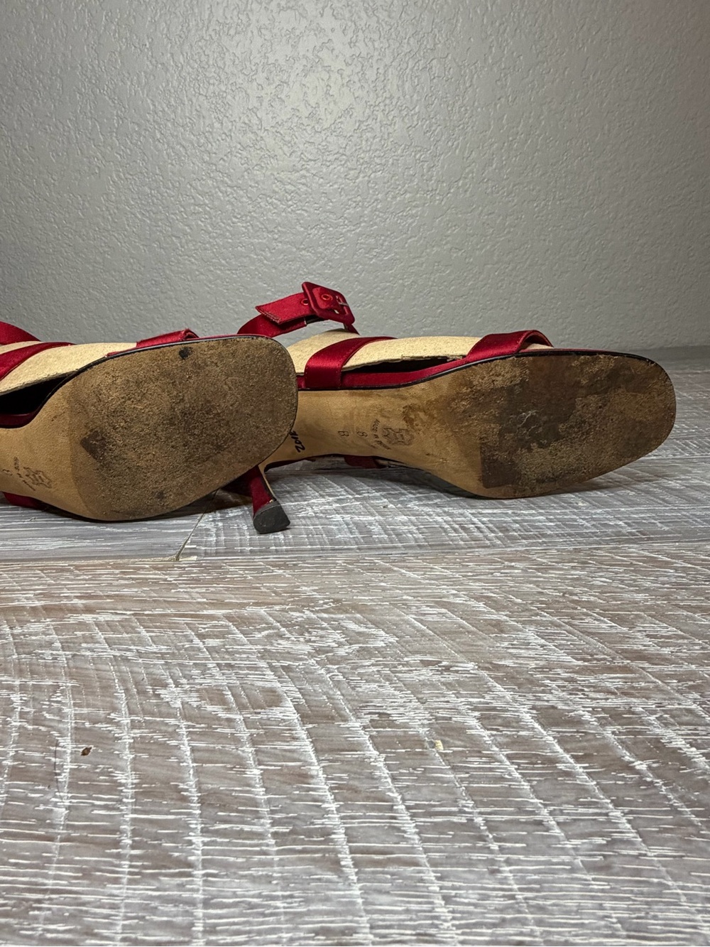 Isaac Mizrahi Red Satin Strappy Buckle Sandals - Picture 7 of 7